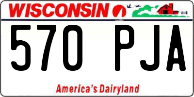 WI license plate 570PJA