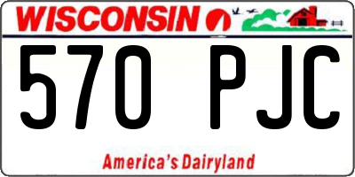 WI license plate 570PJC