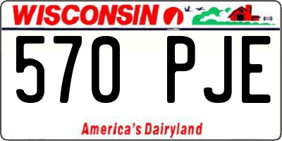 WI license plate 570PJE