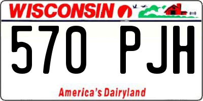 WI license plate 570PJH