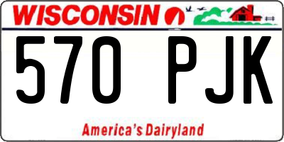 WI license plate 570PJK
