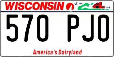 WI license plate 570PJO