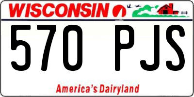 WI license plate 570PJS
