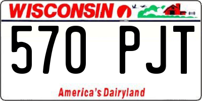 WI license plate 570PJT