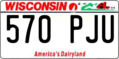 WI license plate 570PJU