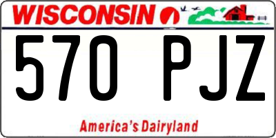 WI license plate 570PJZ