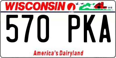 WI license plate 570PKA