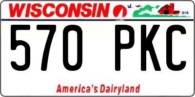 WI license plate 570PKC
