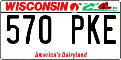 WI license plate 570PKE