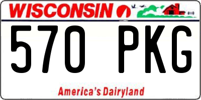 WI license plate 570PKG