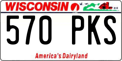 WI license plate 570PKS