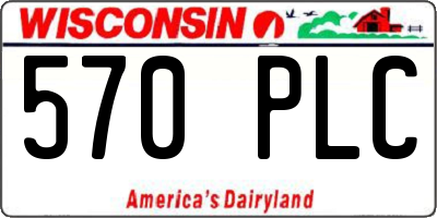 WI license plate 570PLC