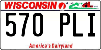 WI license plate 570PLI