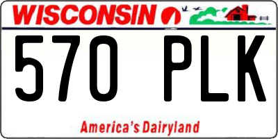 WI license plate 570PLK