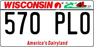 WI license plate 570PLO