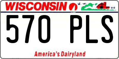 WI license plate 570PLS