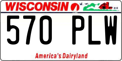 WI license plate 570PLW