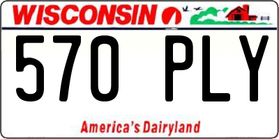 WI license plate 570PLY