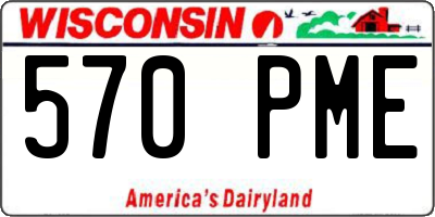 WI license plate 570PME