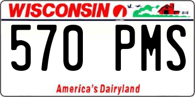 WI license plate 570PMS