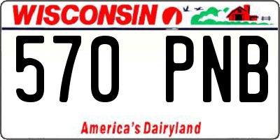 WI license plate 570PNB