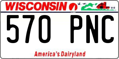 WI license plate 570PNC