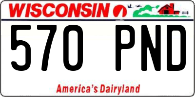 WI license plate 570PND
