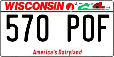 WI license plate 570POF