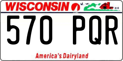 WI license plate 570PQR