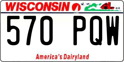 WI license plate 570PQW