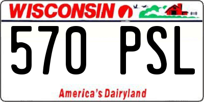 WI license plate 570PSL