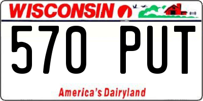WI license plate 570PUT
