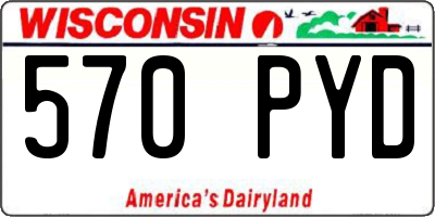 WI license plate 570PYD