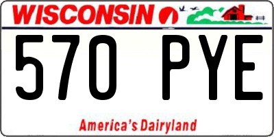 WI license plate 570PYE