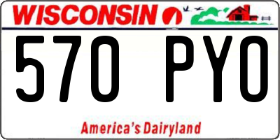 WI license plate 570PYO