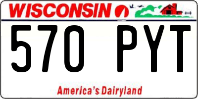 WI license plate 570PYT