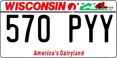 WI license plate 570PYY