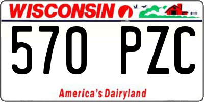 WI license plate 570PZC