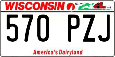 WI license plate 570PZJ