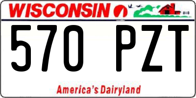 WI license plate 570PZT