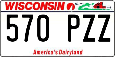 WI license plate 570PZZ
