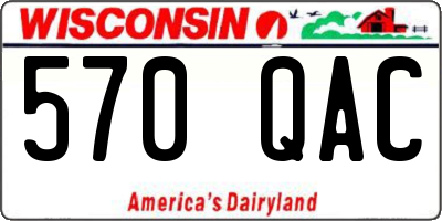 WI license plate 570QAC