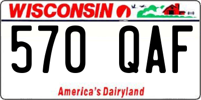WI license plate 570QAF