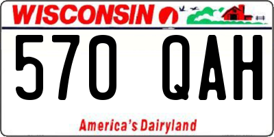 WI license plate 570QAH