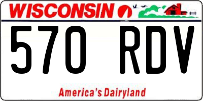 WI license plate 570RDV