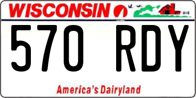 WI license plate 570RDY