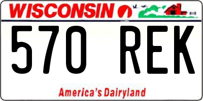 WI license plate 570REK