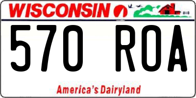 WI license plate 570ROA