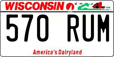 WI license plate 570RUM