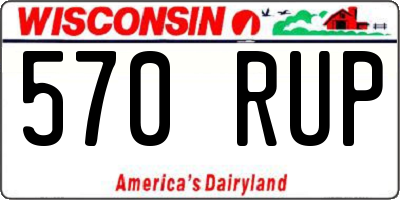 WI license plate 570RUP